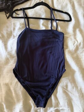 Alya Navy Blue Kids One-Piece Swimsuit with Thin Straps